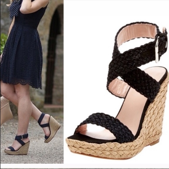 Stuart Weitzman Leather Espadrille Sandal Wedge - Picture 2 of 8